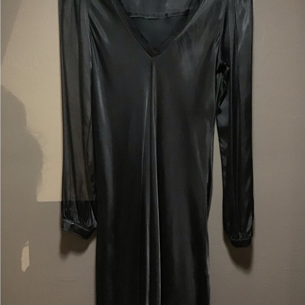 Maven West Black Long Sleeve V-Neck Dress